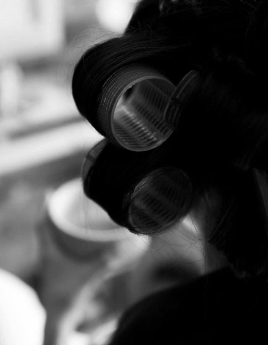 Detail shot of styling tools in the studio