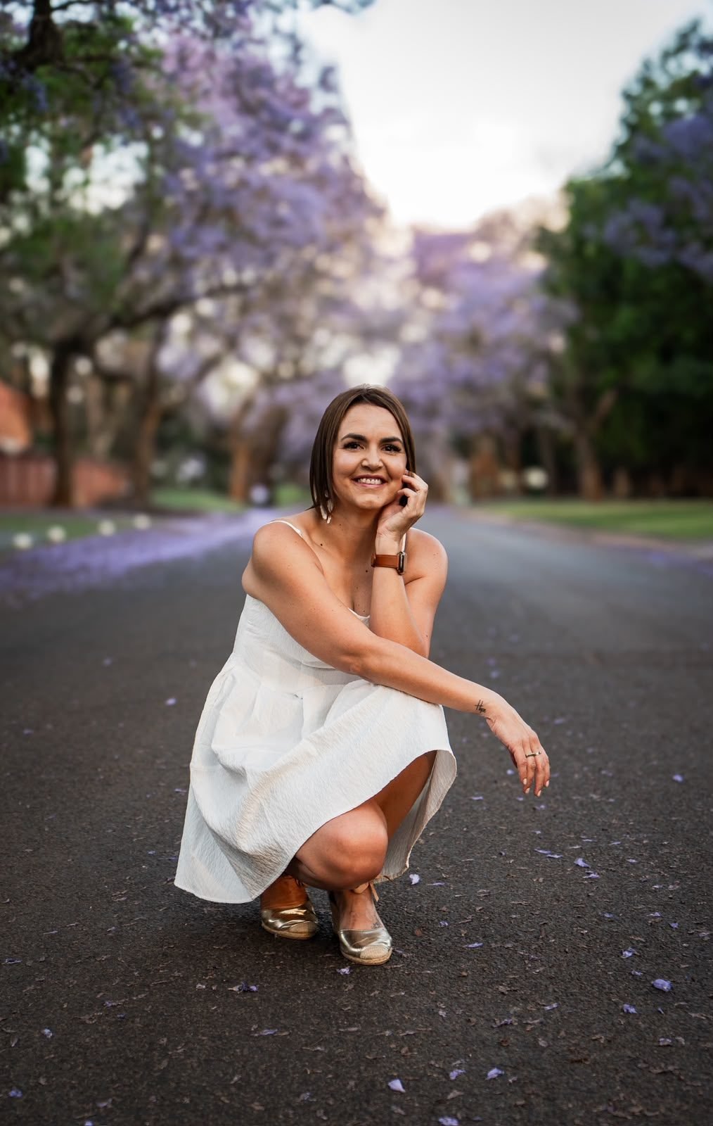 Leandri Darlington among the jacarandas in Pretoria